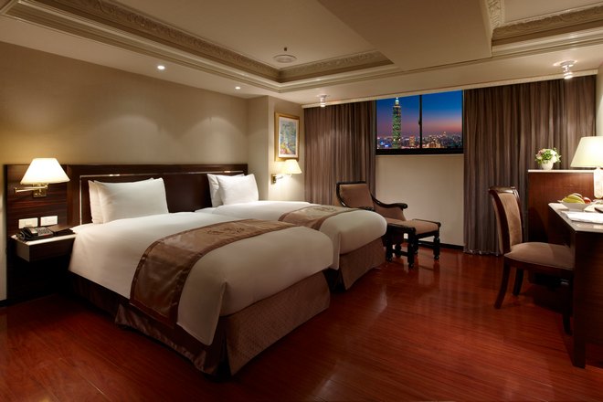 台北豪城大飯店復興店VIPダブルベッド客室(二つの小ベッド)